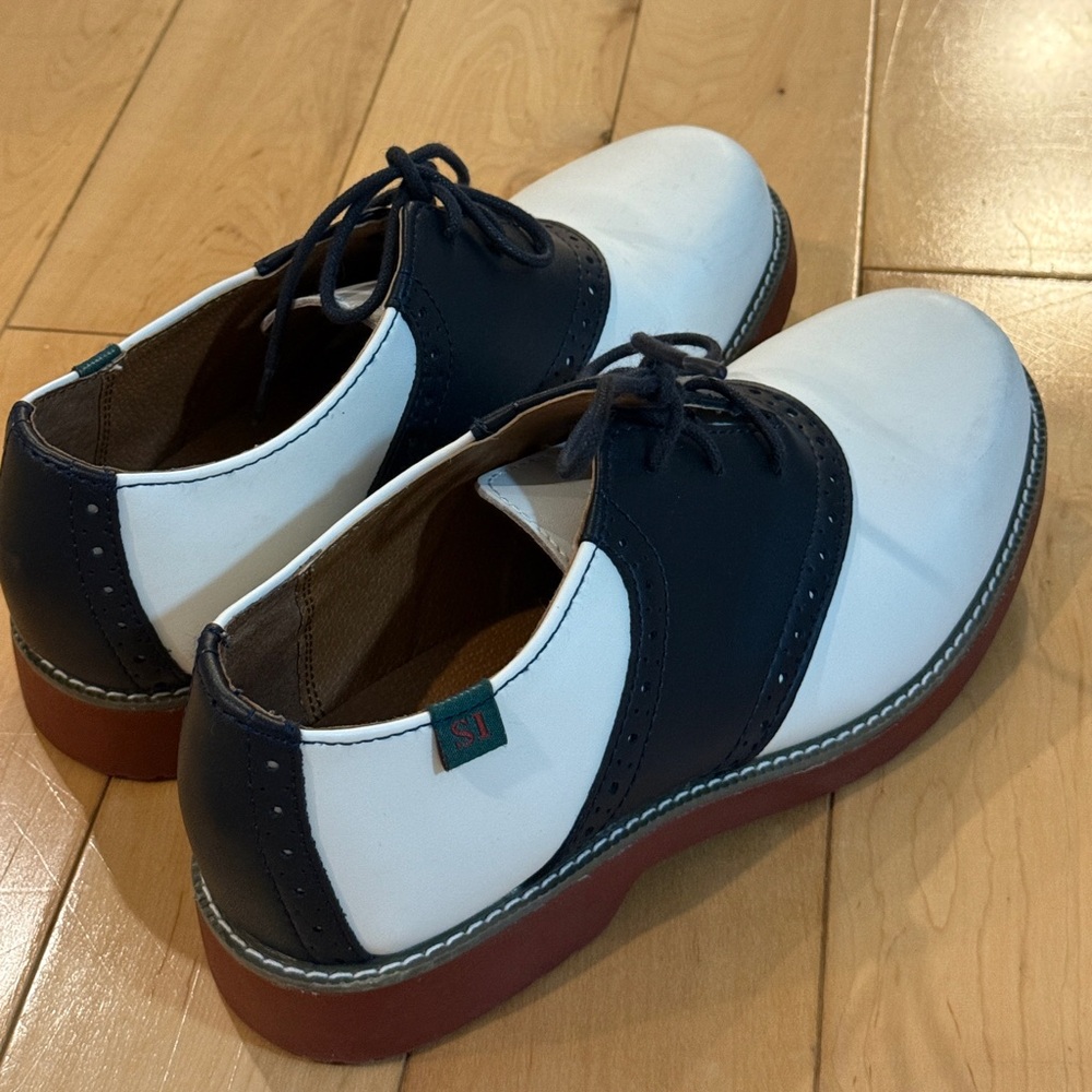 School Issue Varsity Navy and White Girl or Boy Oxfords